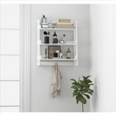 Cersei Bathroom Solid Wood Floating Shelve Organizer Rack - waseeh.com